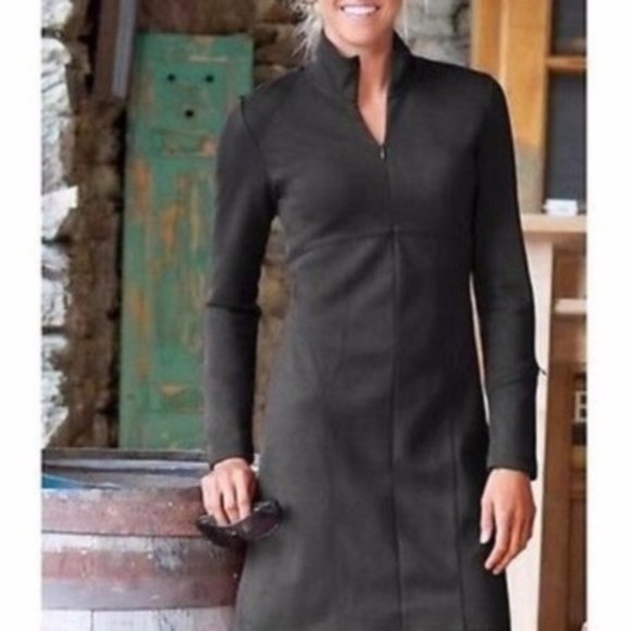 Athleta Dresses & Skirts - Athleta Cassidy Ponte Charcoal Grey Zip Dress 1X